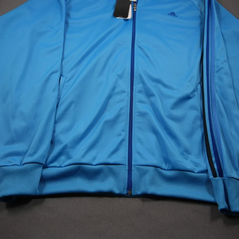Adidas Ess 3S PES Full Zip Mock Neck Men Track Jacket 2XL Blue Black Argentina